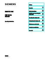 Preview for 1 page of Siemens SIMATIC HMI IRD400 Operating Instructions Manual