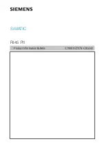 Preview for 1 page of Siemens SIMATIC RI45 PII Series Product Information Bulletin