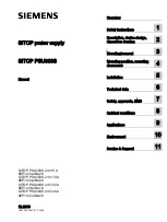 Preview for 1 page of Siemens SITOP PSU300S Manual