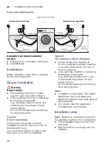 Preview for 36 page of Siemens XQG90-WM14S7600W Instruction Manual And Installation Instructions