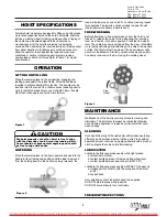 Preview for 3 page of Sievert Crane & Hoist Little Mule 105SB Operating, Maintenance & Parts Manual