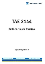 SIGMATEK TAE 2144 Operating Manual preview