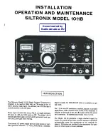 Preview for 1 page of SILTRONIX 1011B Installation & Operation Manual