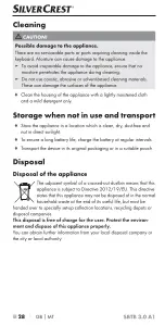 Preview for 31 page of Silvercrest 289493 Operating Instructions And Safety Instructions