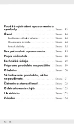 Preview for 93 page of Silvercrest 340516 1910 Operation And Safety Notes