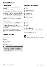 Preview for 5 page of Silvercrest 346016_2004 Operating Instructions Manual