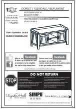 Preview for 1 page of Simpli Home 3AXCDORBEN Assembly Manual