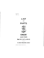 Singer 85-1 Parts List preview