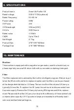 Preview for 12 page of SINJI SMART AIR PURIFIER UV User Manual