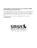 Preview for 2 page of Sirius Satellite Radio SUPV1 Installation Manual