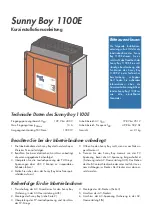 Preview for 3 page of SMA Sunny Boy 1100E Quick Installation Manual