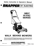 Snapper 19E07 Safety Instructions & Operator'S Manual preview