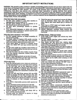 Preview for 2 page of Snapper 250816B Safety Instructions & Operator'S Manual