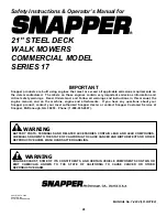 Preview for 28 page of Snapper CP215017HV Safety Instructions & Operator'S Manual