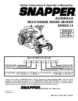 Snapper E281318BE Safety Instructions & Operator'S Manual preview