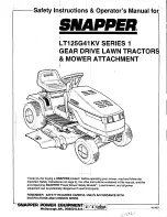 Snapper LT125G41KV Series 1 Safety Instructions & Operator'S Manual preview