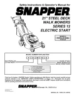 Snapper P216012E Safety Instructions & Operator'S Manual preview