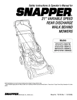 Preview for 1 page of Snapper SPV21675 Safety Instructions & Operator'S Manual