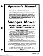 Preview for 2 page of Snapper SV180 Operator'S Manual