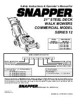 Preview for 1 page of Snapper VCP216012RV Safety Instructions & Operator'S Manual