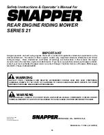 Preview for 36 page of Snapper WM301021BE Safety Instructions & Operator'S Manual