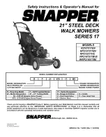 Snapper WRP216517BE Safety Instructions & Operator'S Manual preview