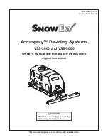 Preview for 1 page of SnowEx Accuspray VSS-2000 Owner'S Manual And Installation Instructions