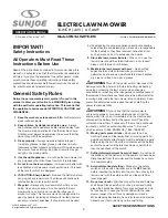 Preview for 2 page of SNOWJOE SUNJOE iON16LM-HYB-RM Operator'S Manual