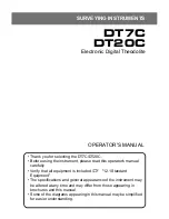 Preview for 3 page of Sokkia DT20C Operator'S Manual