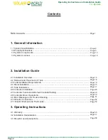 Preview for 3 page of Solair World SAWE-20-270 Installation And Operation Instruction Manual