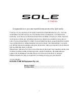 Preview for 3 page of Sole Fitness F60 Owner'S Manual