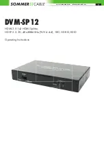 Sommer Cable DVM-SP12 Operating Instructions Manual preview