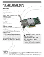 Sonnet Presto 10GbE SFP+ Quick Start Manual preview