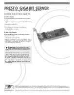 Preview for 1 page of Sonnet PRESTO GIGABIT SERVER Quick Start Manual