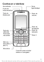 Preview for 8 page of Sony Ericsson WALKMAN W200 (Portuguese) Manual Do Utilizador