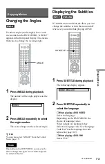 Preview for 73 page of Sony 480p Operating Instructions Manual