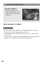 Preview for 52 page of Sony A200 - Alpha 10.2MP Digital SLR Camera Instruction Manual