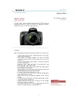 Sony Alpha DSLR-A230L Specifications preview