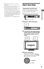 Preview for 15 page of Sony BDP-S1700ES - Blu-ray Disc™ Player Operating Instructions Manual