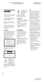 Preview for 2 page of Sony BDP-S470 - Blu-ray Disc™ Player Operating Instructions Manual