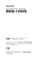 Sony BKM-143HS Operation Manual preview