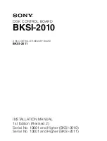 Sony BKSI-2010 Installation Manual preview