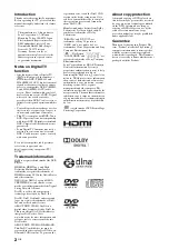 Preview for 2 page of Sony BRAVIA 4-256-733-F2(1) Operating Instructions Manual