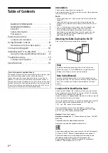 Preview for 2 page of Sony BRAVIA KD-43XF80 Series Operator'S Reference Manual