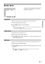 Preview for 25 page of Sony Bravia KDF-E50A11E Operating Instructions Manual