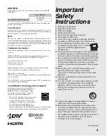 Preview for 3 page of Sony Bravia KDL-22L4000 Operating Instructions Manual