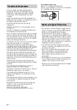 Preview for 2 page of Sony Bravia KDL-24W60xA Reference Manual