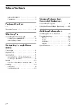 Preview for 2 page of Sony BRAVIA KDL- 32R307F Operating Instructions Manual