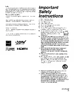 Preview for 3 page of Sony Bravia KDL-40S4100 Operating Instructions Manual