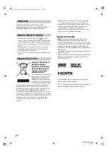 Preview for 2 page of Sony Bravia KDL-40T35 Series Operating Instructions Manual